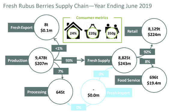 supply chain of rubus berries in australia