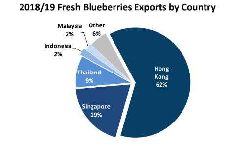 blueberries export by country