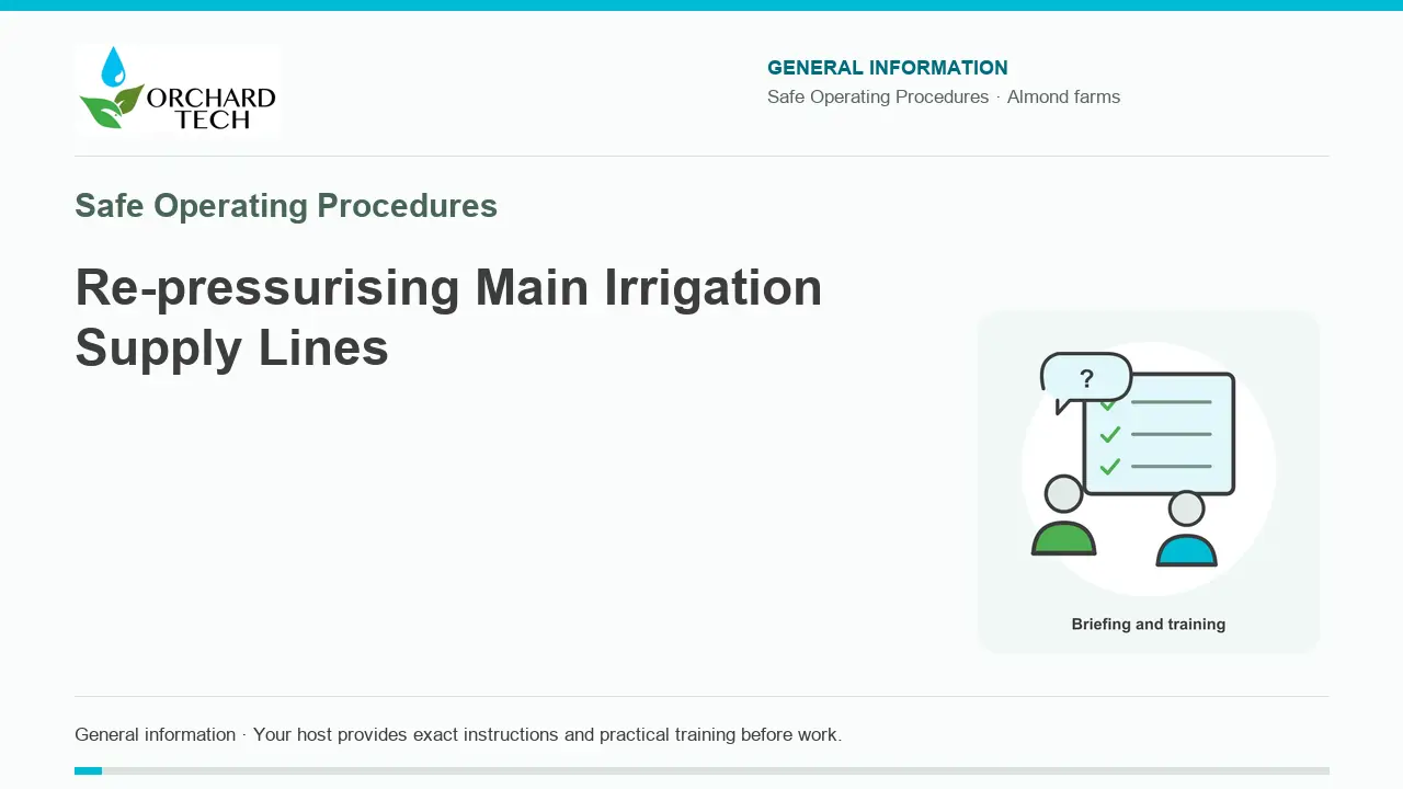 Re-pressurising Main Irrigation Supply Lines video title card