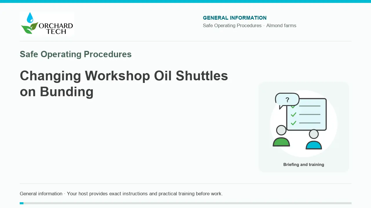 Changing Workshop Oil Shuttles on Bunding video title card